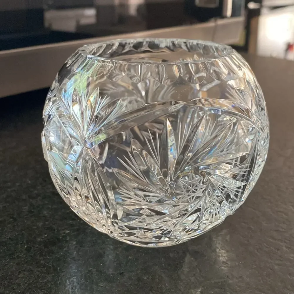 Vintage Leaded Crystal‎ Rose Bowl 